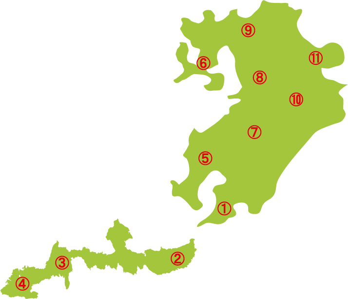 九州＆沖縄地方マップ